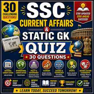 SSC Current Affairs & Static GK Quiz